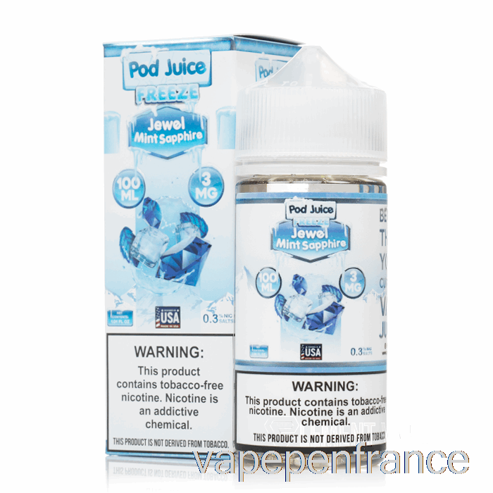 Gel Bijou Menthe Saphir - Jus De Dosette - 100 Ml 6 Mg Stylo Vape